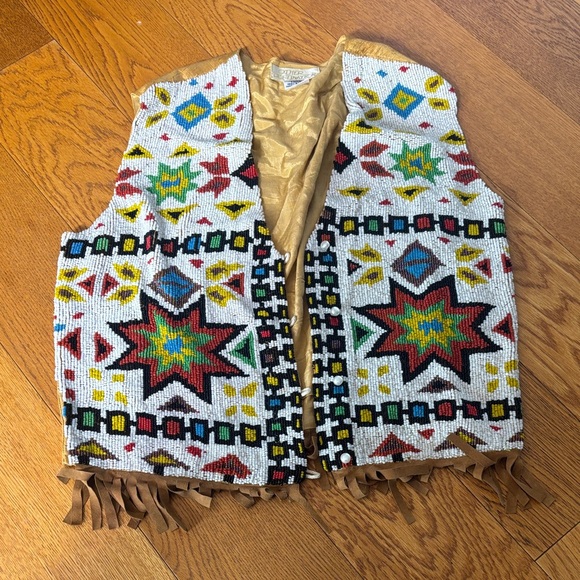Sweaters - Vintage Other Destination Aztec Hand beaded Vest